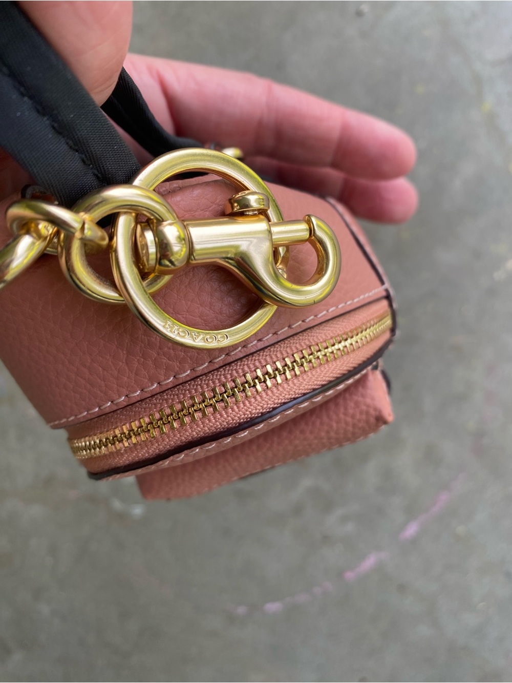 Coach Pink Pebbled Leather Mini Backpack Bag Charm - Picture 4 of 7